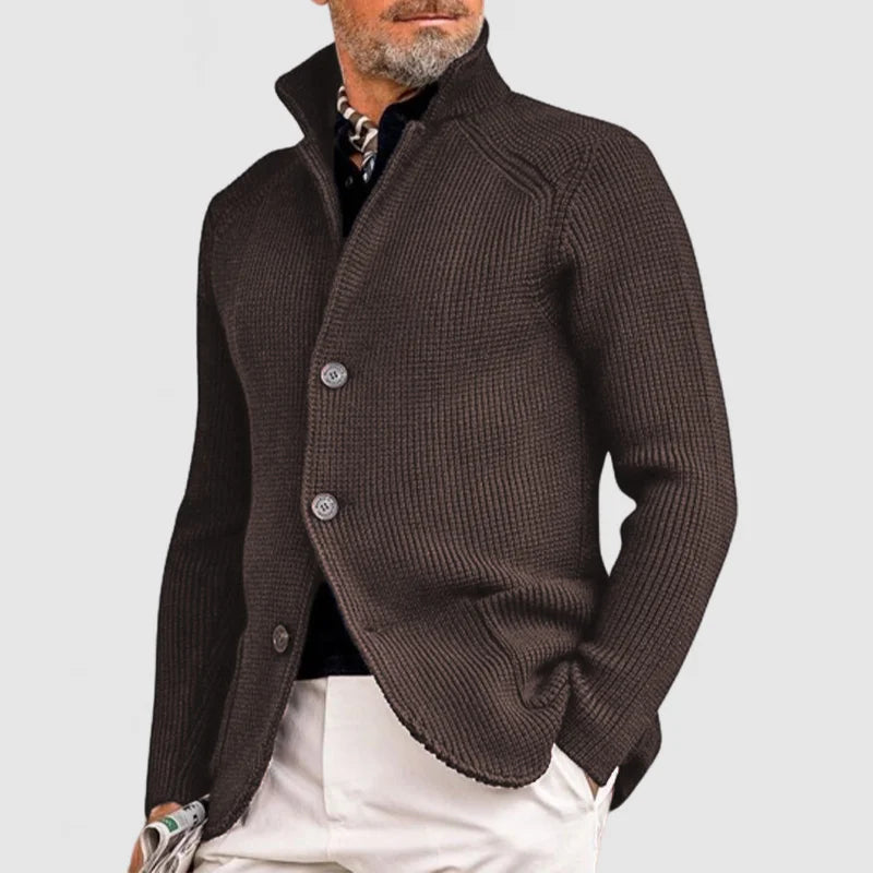 ALEXANDER | SLIM-FIT STAND COLLAR KNIT JACKET