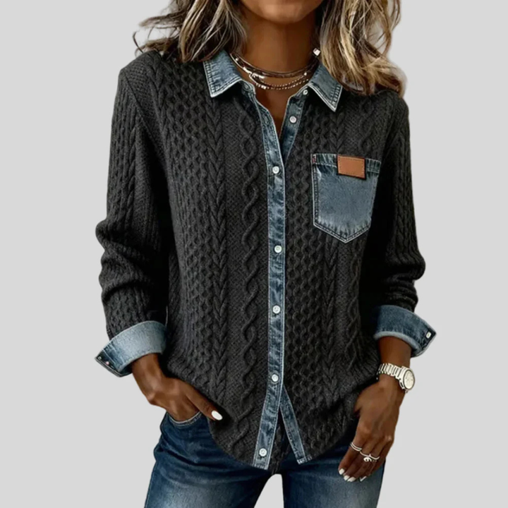 FREYA | DENIM PATCHWORK SHIRT