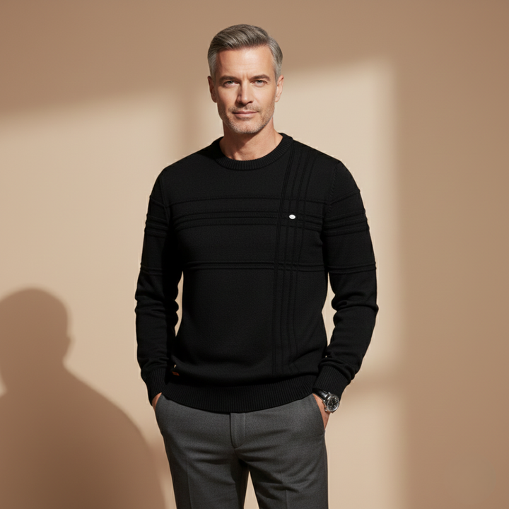 GEORGE | GRID-KNIT COTTON SWEATER