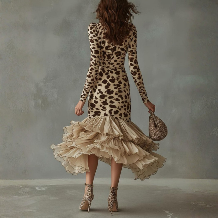 IRIS | LEOPARD PRINT MIDI DRESS