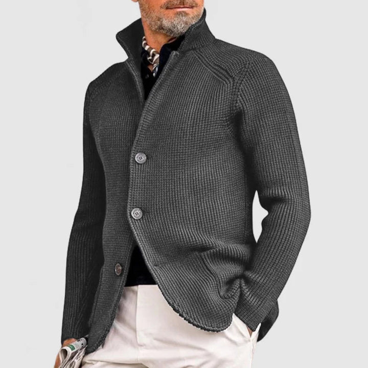 ALEXANDER | SLIM-FIT STAND COLLAR KNIT JACKET
