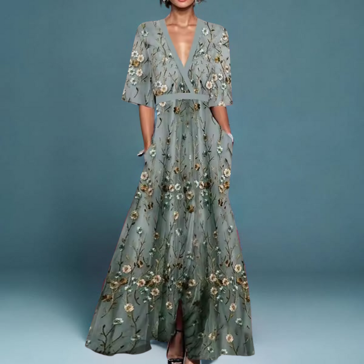 DELILAH | ELEGANT FLORAL WRAP DRESS