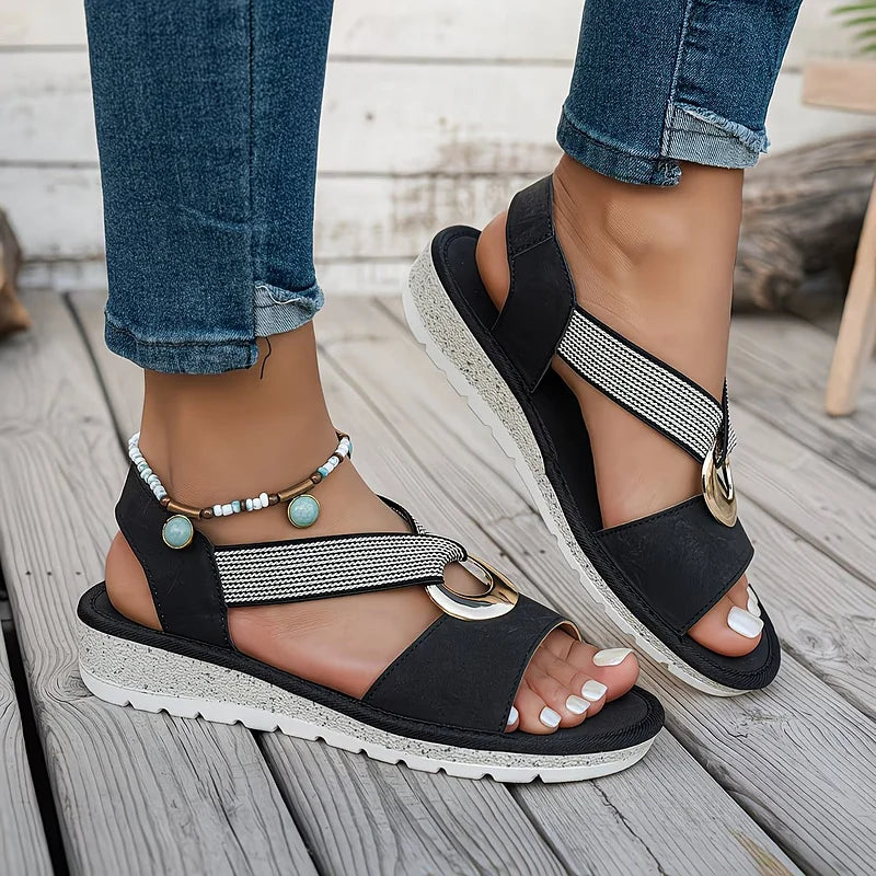 ELSIE | RING DETAIL SLINGBACK SANDALS