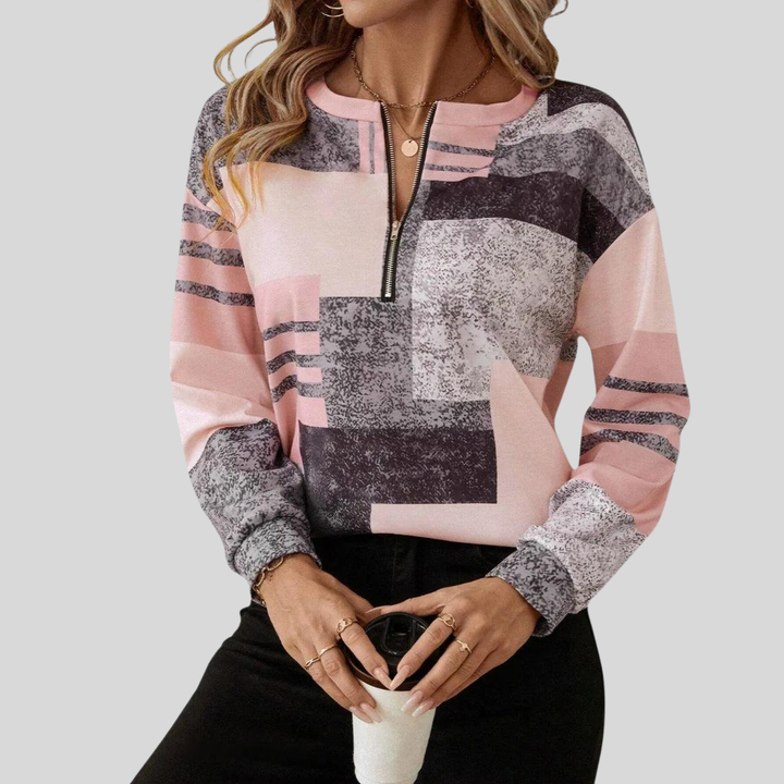 ROSE | ELEGANT HALF-ZIP SWEATER