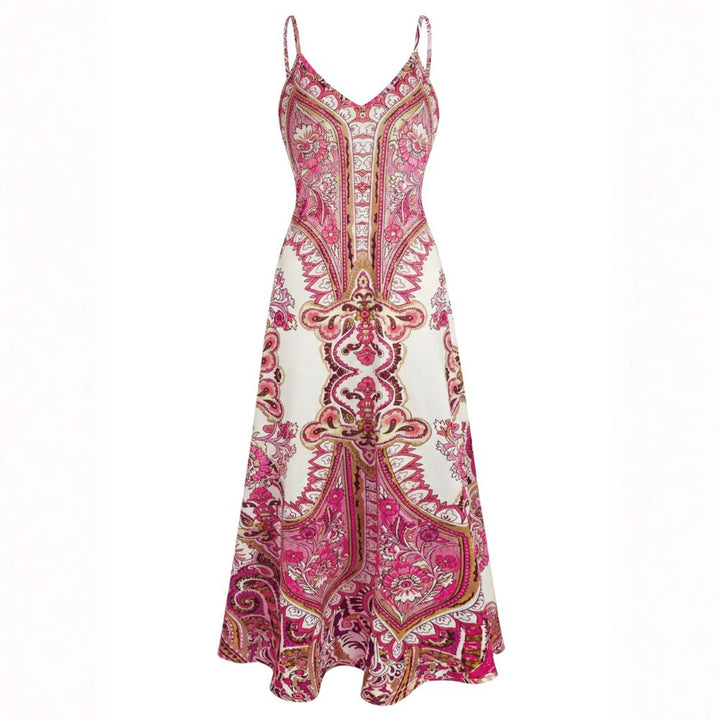 VIENA | BOHO FLORAL PRINT SLEEVELESS DRESS