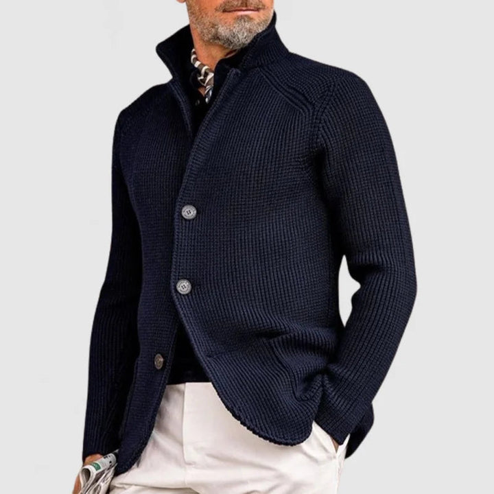 ALEXANDER | SLIM-FIT STAND COLLAR KNIT JACKET