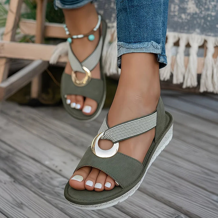 ELSIE | RING DETAIL SLINGBACK SANDALS