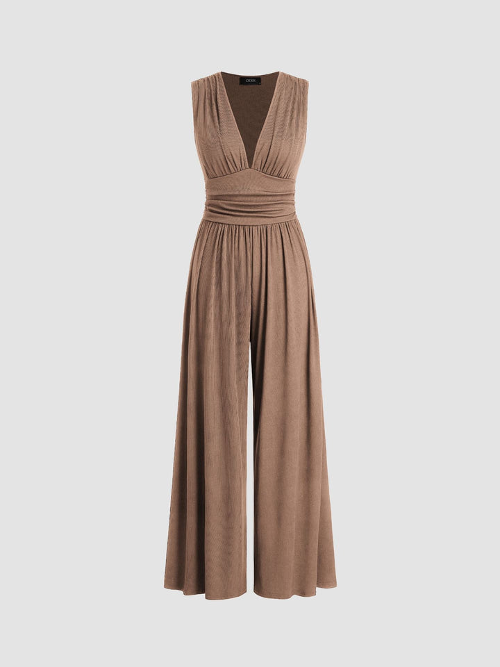 QUINN | CHIC SLEEVELESS WIDE-LEG JUMPSUIT