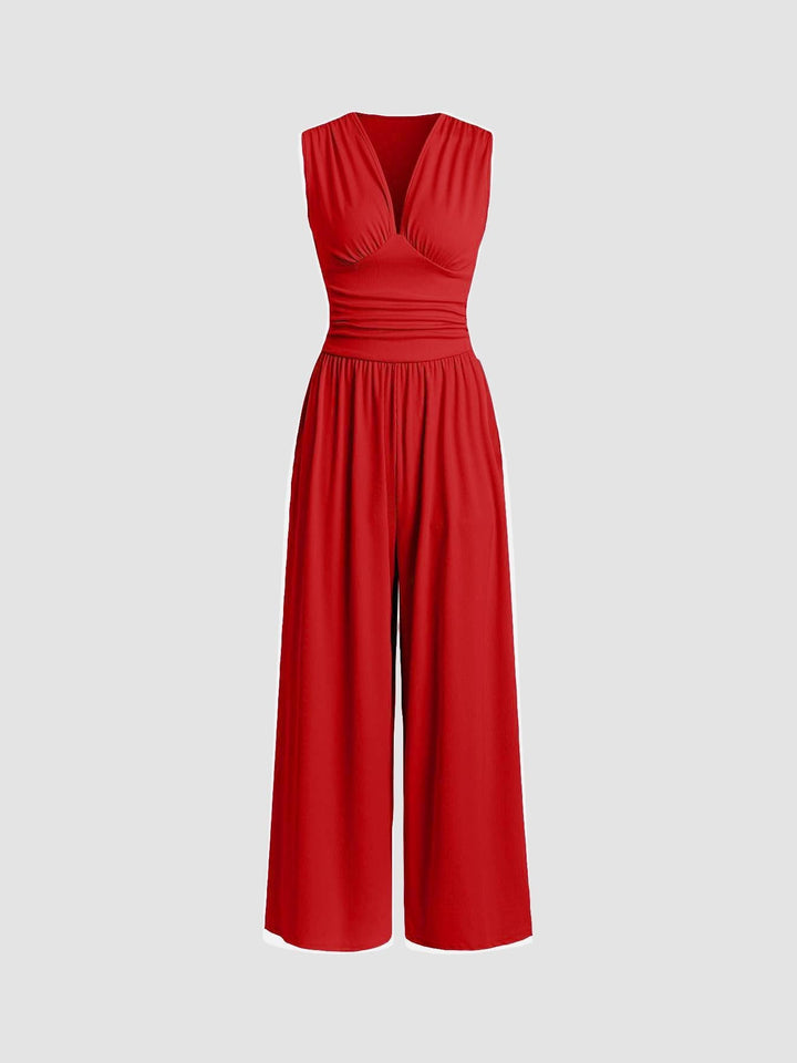 QUINN | CHIC SLEEVELESS WIDE-LEG JUMPSUIT