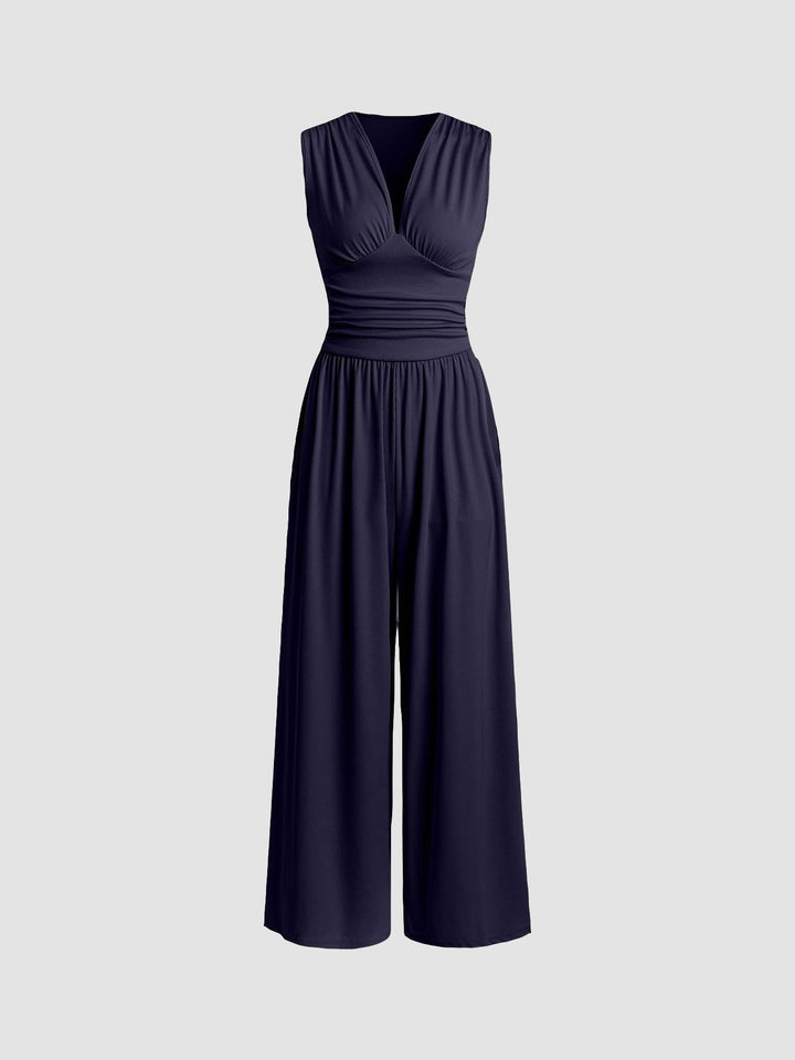QUINN | CHIC SLEEVELESS WIDE-LEG JUMPSUIT