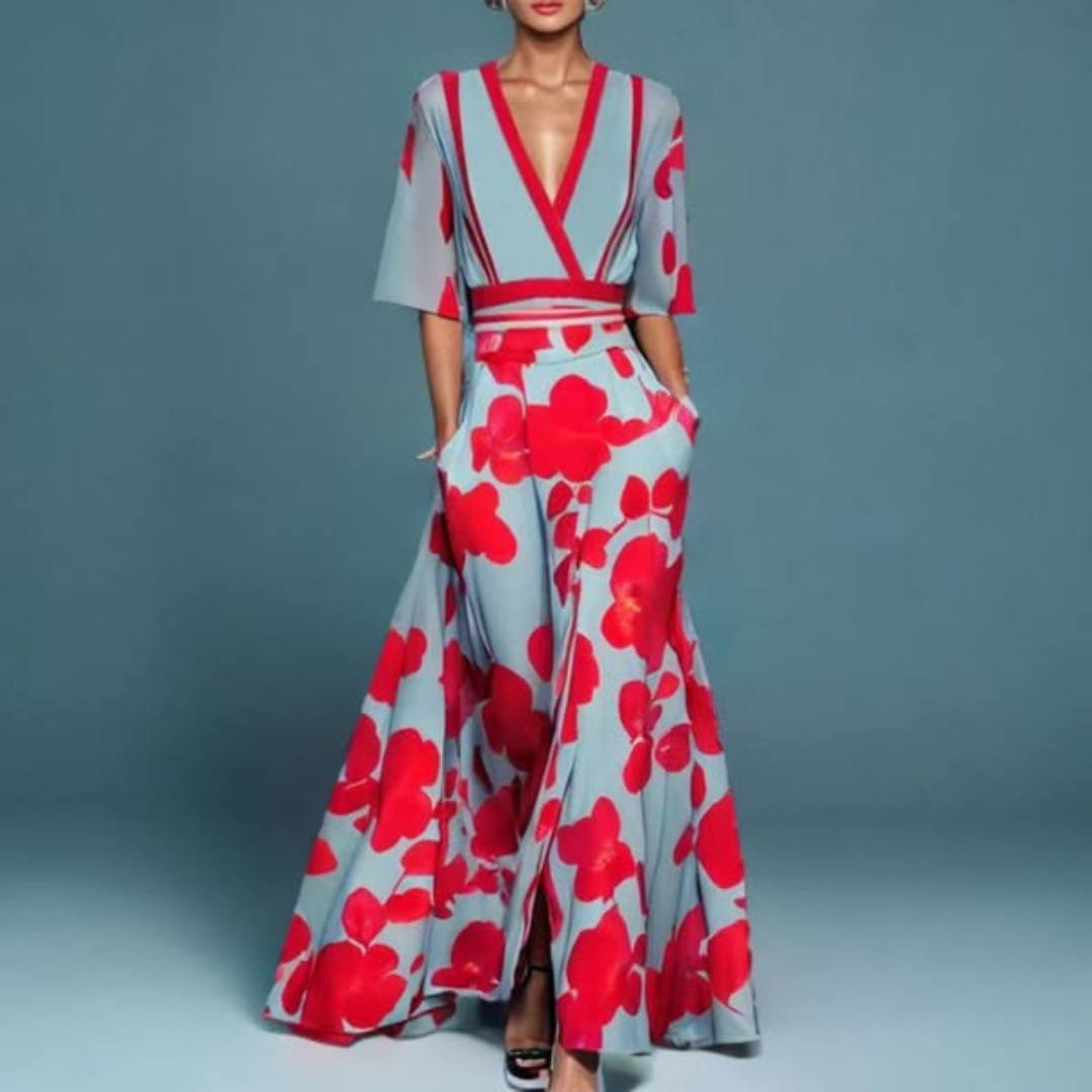 DELILAH | ELEGANT FLORAL WRAP DRESS