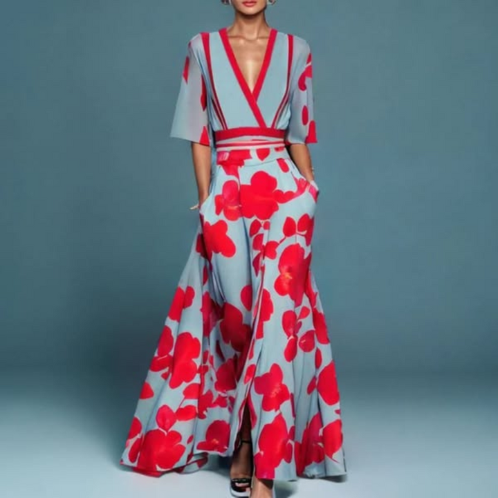 DELILAH | ELEGANT FLORAL WRAP DRESS
