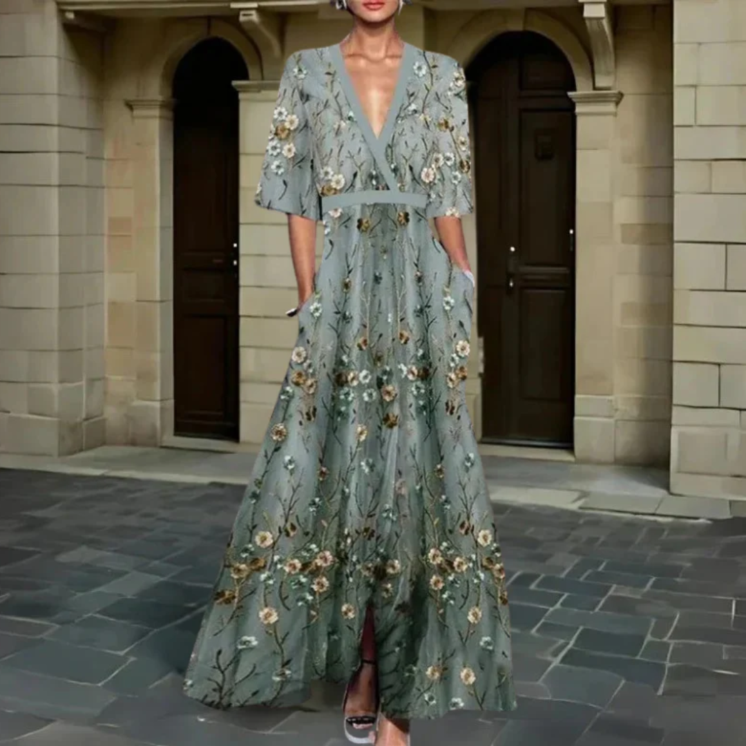 DELILAH | ELEGANT FLORAL WRAP DRESS