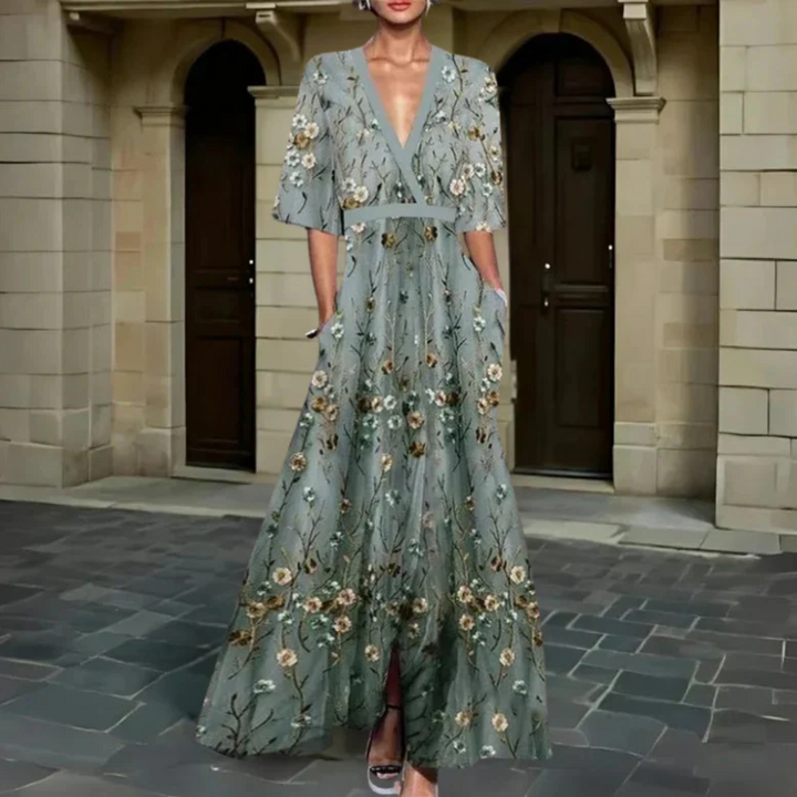 DELILAH | ELEGANT FLORAL WRAP DRESS