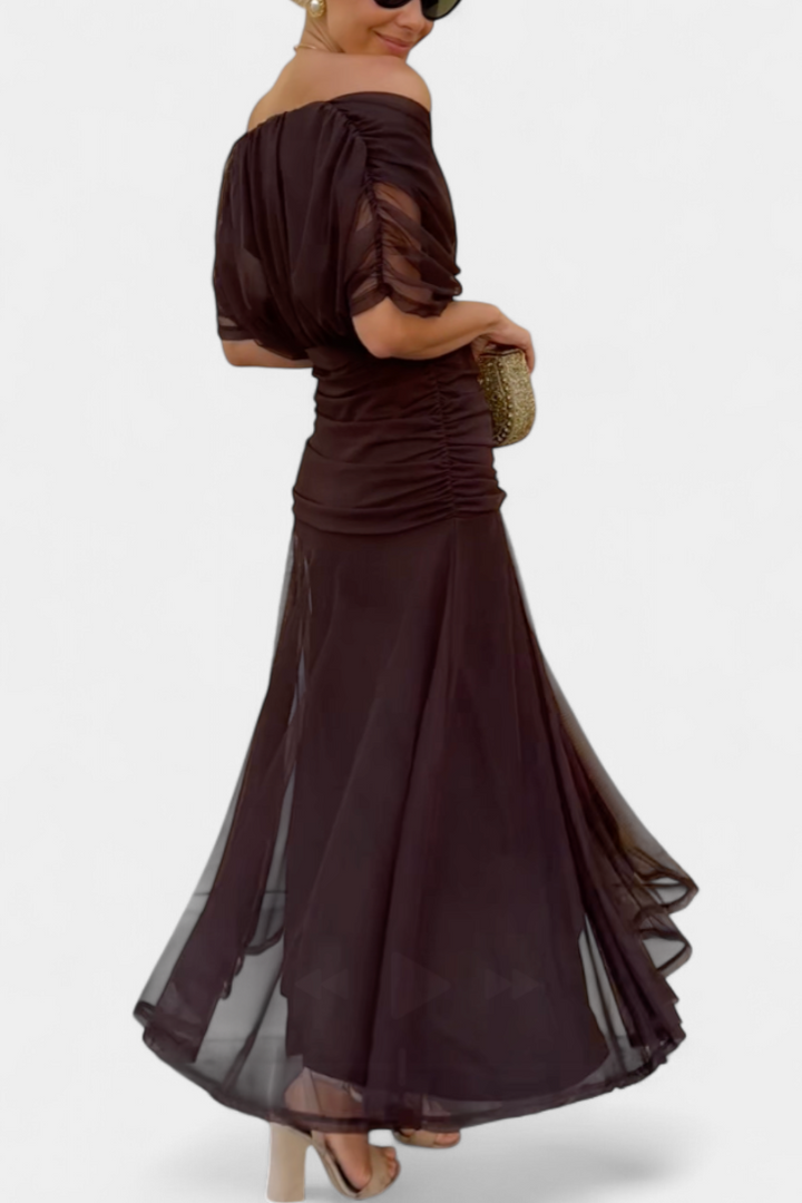 SKYE | LONG FLORAL V NECK DRESS