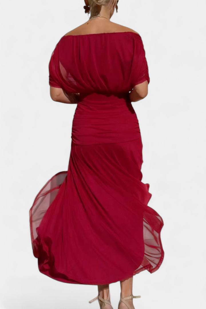 SKYE | LONG FLORAL V NECK DRESS