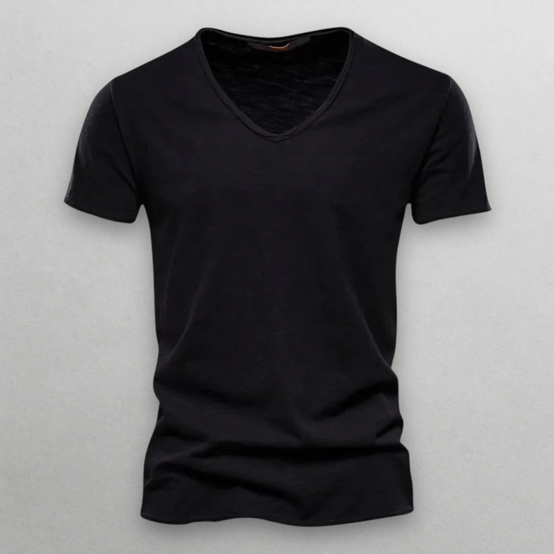 MADDOX | V-NECK COTTON T-SHIRT