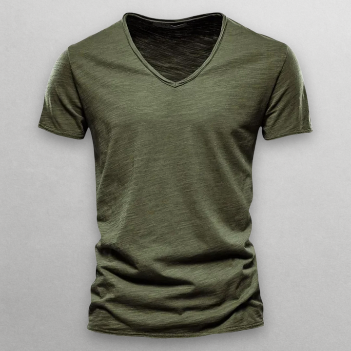 MADDOX | V-NECK COTTON T-SHIRT