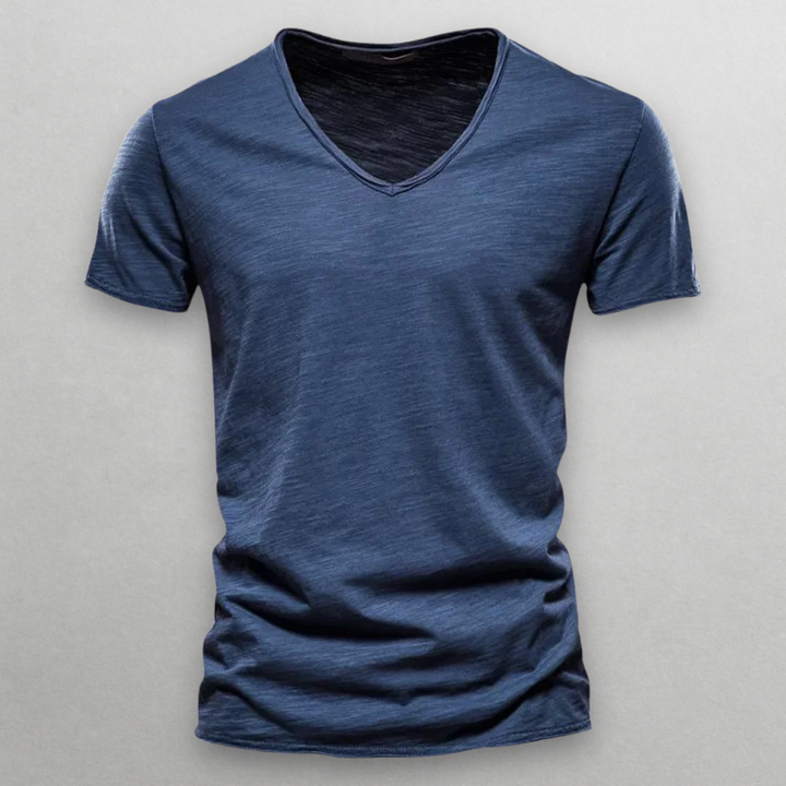 MADDOX | V-NECK COTTON T-SHIRT
