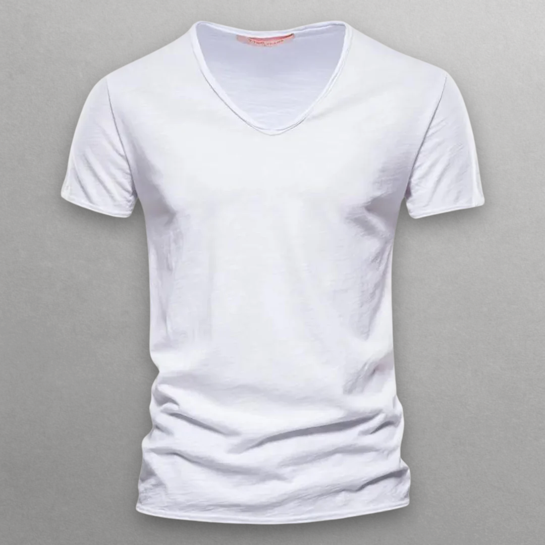 MADDOX | V-NECK COTTON T-SHIRT