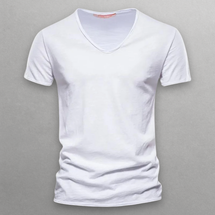MADDOX | V-NECK COTTON T-SHIRT