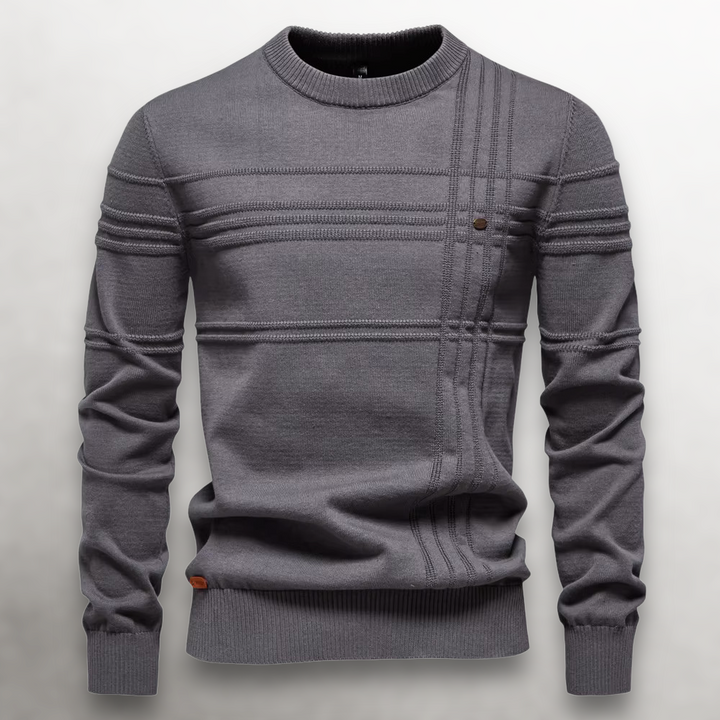 GEORGE | GRID-KNIT COTTON SWEATER