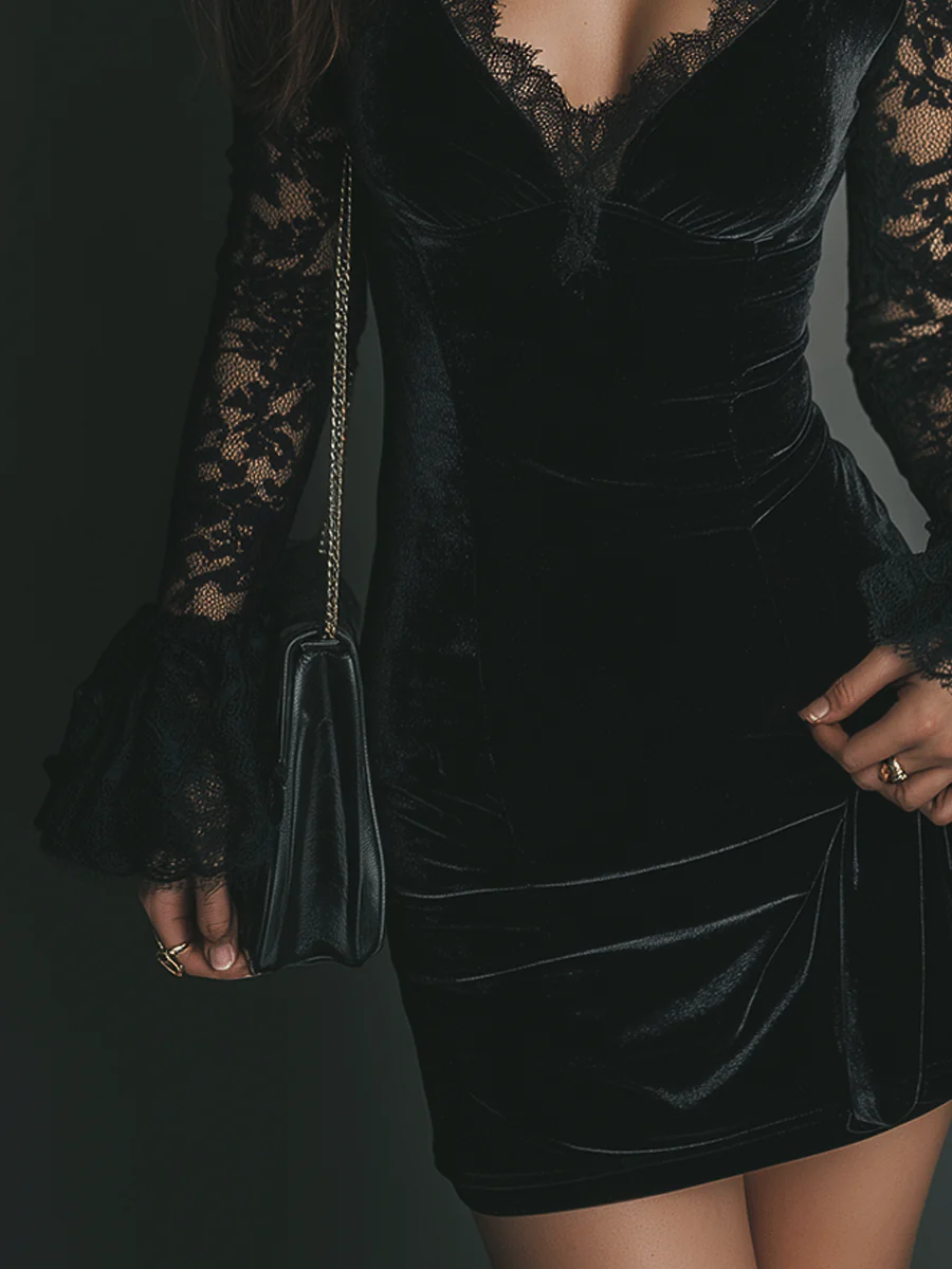 ELIZA | VELVET MINI DRESS